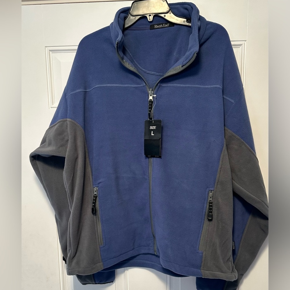 River’s end men’s large full zip fleece jacket- nwt